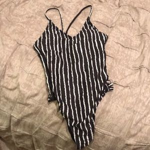 Striped one piece swimsuit by Cupshe